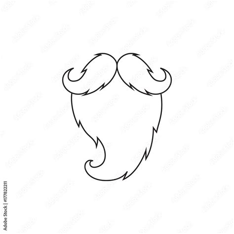 Cartoon Santa Beard Isolated On White Vector Illustration Stock