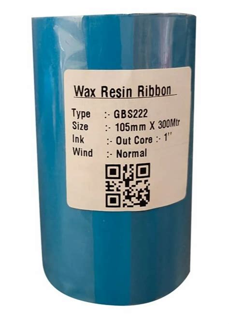 GBS222 Thermal Transfer Wax Resin Ribbon Packaging Size 105mm X 300m