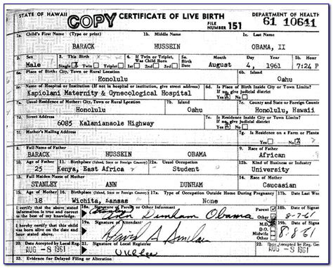 Hoboken Birth Certificate