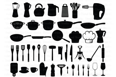 Kitchen SVG Bundle Kitchen Tools Baking SVG Cut Files Utensils SVG