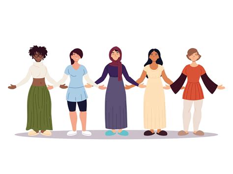 Group Of Women Together Diversity Or Multicultural 2683683 Vector Art