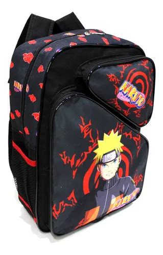 Mochila Escolar Naruto Uzumaki Shippuden Tam G Costas Menino Cor Preto