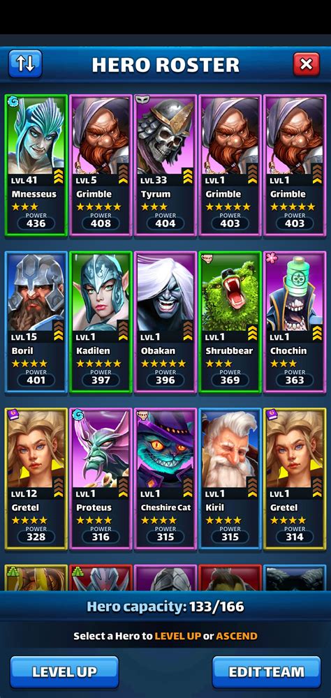 Help Needed With Hero Roster Defense Team Platinum Diamond