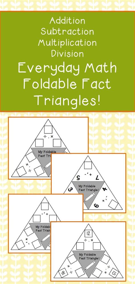 Multiplication Flash Cards Triangles Printable