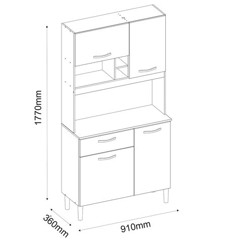 Kit De Cozinha Malta 4 Portas E 1 Gaveta Amendola Branco Demobile