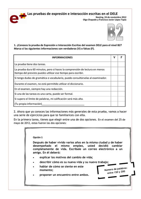 Las Pruebas De Expresi N E Interacci N Escritas En El Dele