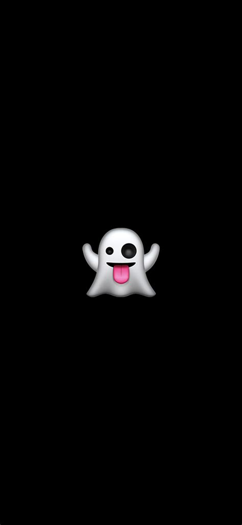 Minimalist Emoji Wallpaper with Ghost, Candle & Castle - Black Wallpapers