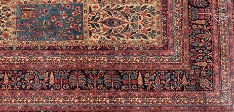 11x22 Antique Kerman Garden Motif Rug Large Rugs And Carpets