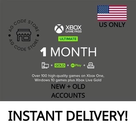 Xbox Game Pass Ultimate Month Membership Us Only No Stackable