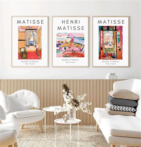 Set mit 3 Matisse Ausstellungsplakaten in Pastelltönen Etsy de