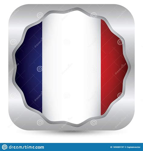 France Flag Button Vector Illustration Decorative Design Stock Vector