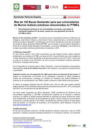 Becas Santander Para Universitarios De Murcia Pdf