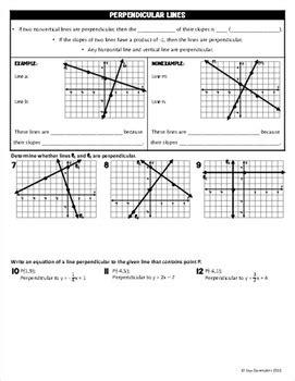 Slopes Of Parallel And Perpendicular Lines Binder Notes For Geometry