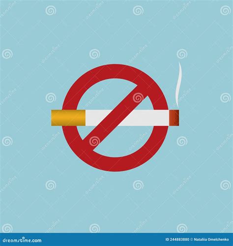 No Smoking Icon Vector No Smoking Sign Flat Design Stock Vector
