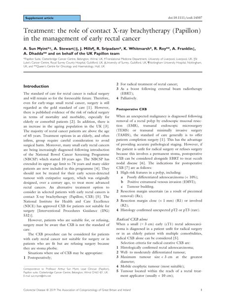 Pdf Treatment The Role Of Contact X‐ray Brachytherapy Papillon In