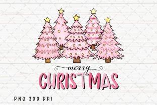 Pink Merry Christmas Trees Xmas Png Graphic By Flora Co Studio