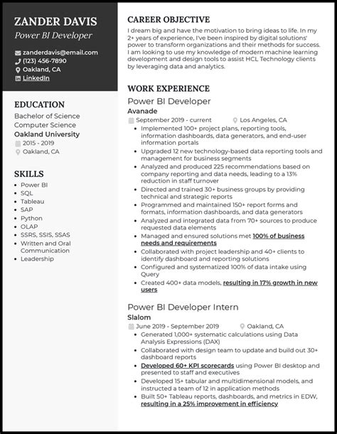 Power Bi Developer Resume 3 Bi Developer Resume Examples And How To Guide For 2024