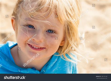 Closeup Portrait Cute Smiling Boy Playing Stock Photo 148176128