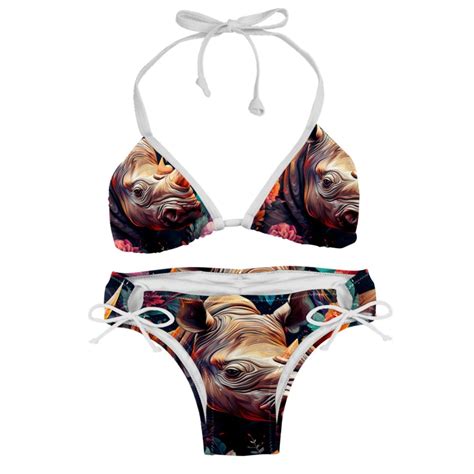 Rhinoceros Detachable Sponge Adjustable Strap Bikini Set Two Pack Swim