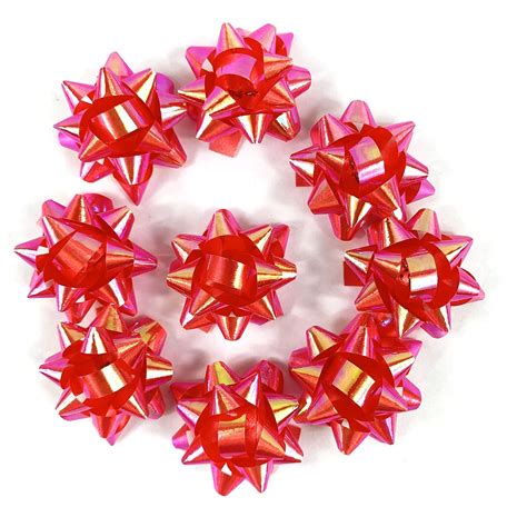 Red Mini Star Gift Bows Gift Wrapping Bows Colorful Bows 1 Inch 50 PC