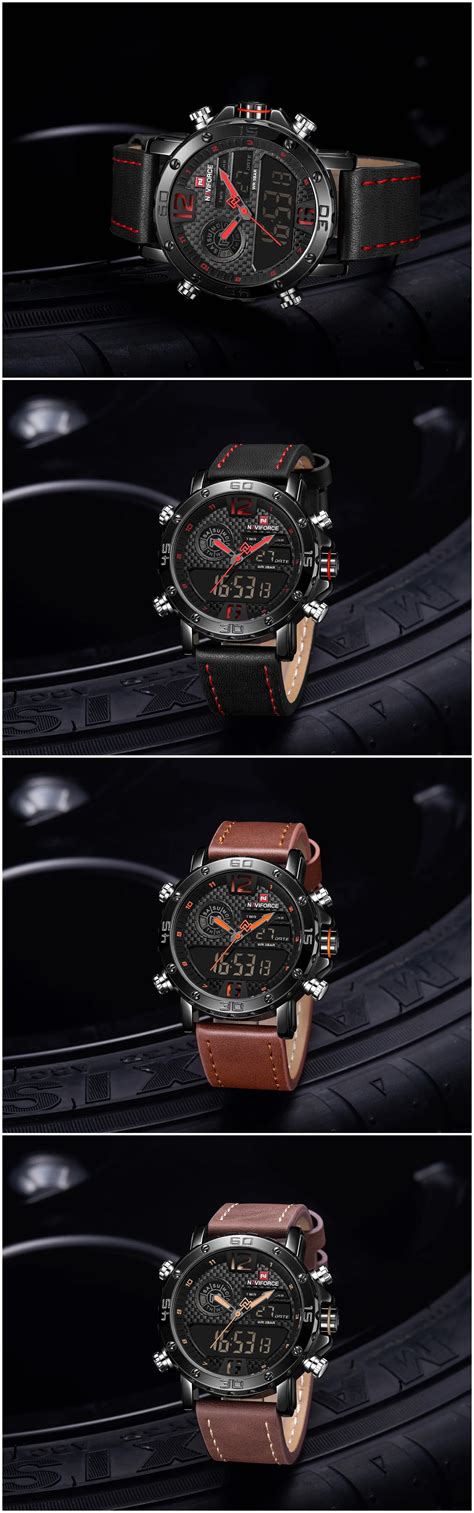 Naviforce Men Watches To Luxury Brand Men Leather Sport Men Watch