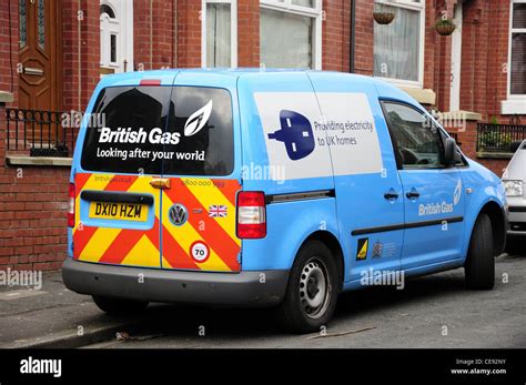 British gas van outside house Stock Photo - Alamy