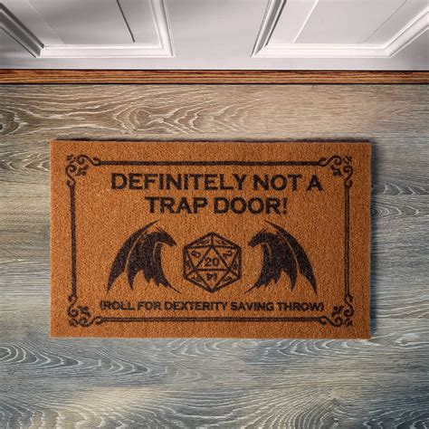 Funny Dnd Trap Door Doormat Welcome Mats Outdoor Door Mat Not A Trap