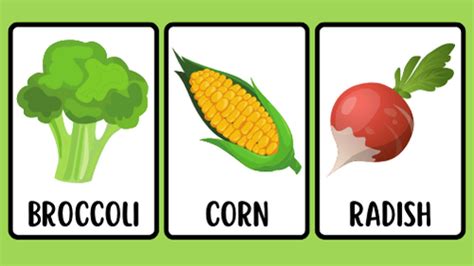 Printable Vegetable Flash Cards