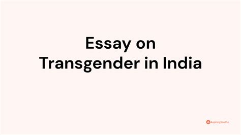 Essay On Transgender In India