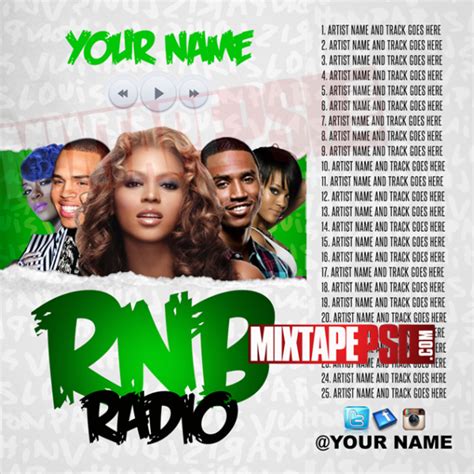 Mixtape Cover Template Rnb Radio 4 W Track List Graphic Design