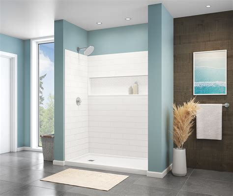 Nextile Direct To Stud Four Piece Alcove Shower Wall Kit In White