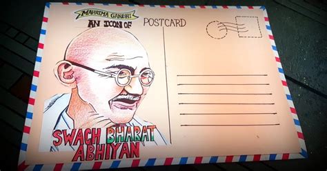 Art Craft Ideas And Bulletin Boards For Elementary Schools Gandhi Postcard Gandhi As An Icon