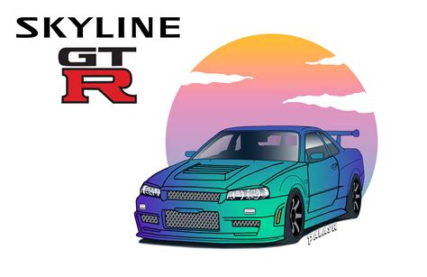 Artstation Nissan Skyline R34 Gtr