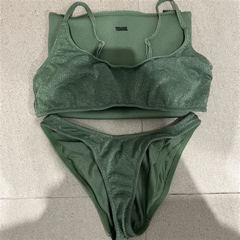 Triangl Mica Green Sparkle Bikini No Long Sold Depop