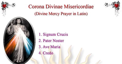 Divine Mercy Prayers Divine Mercy Prayer In Latin Corona Divinae