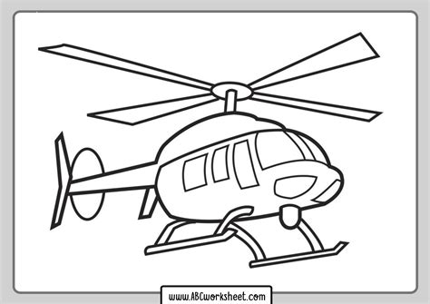 Helicopter Coloring Pages Abc Worksheet