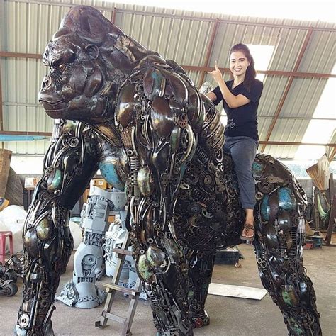 Metal Gorilla Sculpture Unique Welding Art Project