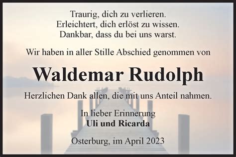 Traueranzeigen Von Waldemar Rudolph Abschied Nehmen De