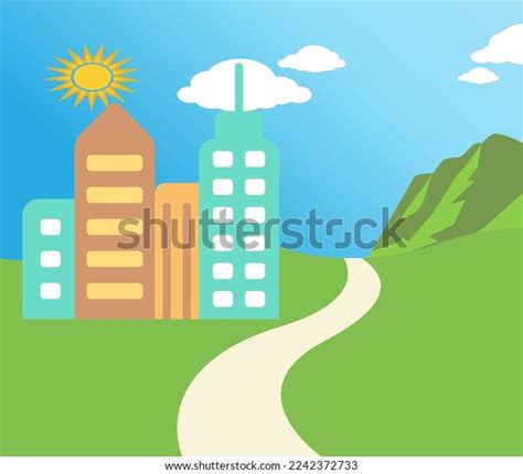 City Landscape City Vector Stock Vector (Royalty Free) 2242372733 ...