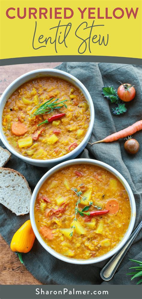 Curried Yellow Lentil Stew Sharon Palmer The Plant Powered Dietitian Recipe Lentil Soup