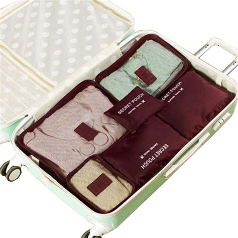 Portable Waterproof Travel Storage Packing Luggage Clothes Organizer Bags 6pcs Set - Walmart.com