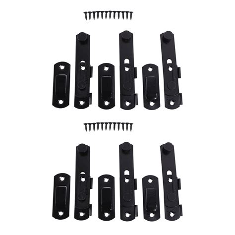 6x Black Flip Latch Gate Latches Stainless Steel Sliding Safety Door Bolt Latch Lock For Gate