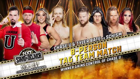 Chase U Tyler Bate Vs Schism Wwe Nxt Stand Deliver Kickoff