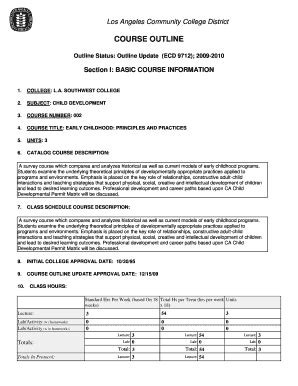 Fillable Online Lasc Los Angeles Community College District Course