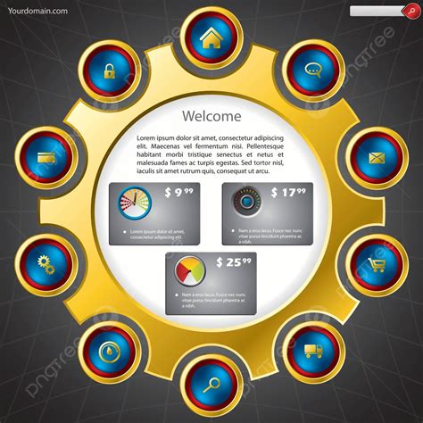 shopping website template sphere tab counter vector sphere tab