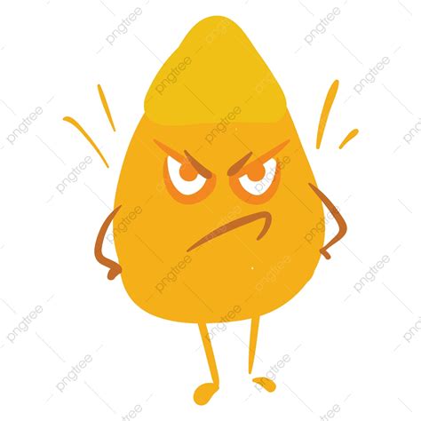 Image Of Corn Kernel Angry Vector Or Color Illustration Kernel Angry