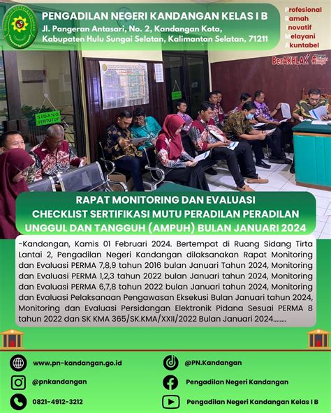 Rapat Monitoring Dan Evaluasi Checklist Sertifikasi Mutu Peradilan