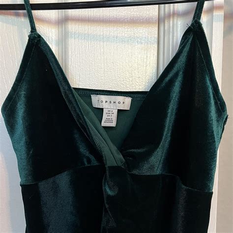 Topshop Green Cross Front Bodysuit ~soft Velvet Depop