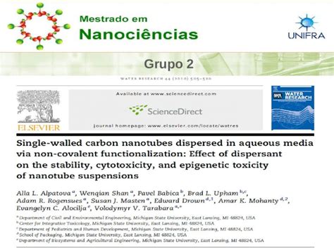 PPT 2 NO ARTIGO Foi Utilizado Nanotubos De Carbono Devido Suas