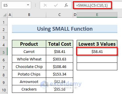 How To Find Lowest 3 Values In Excel 5 Easy Ways